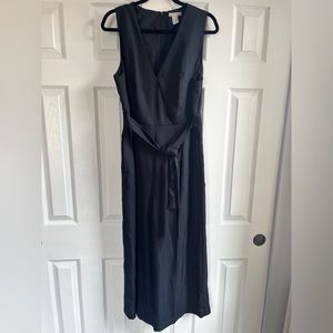 H&M Navy V-Neck Sleeveless Jumpsuit